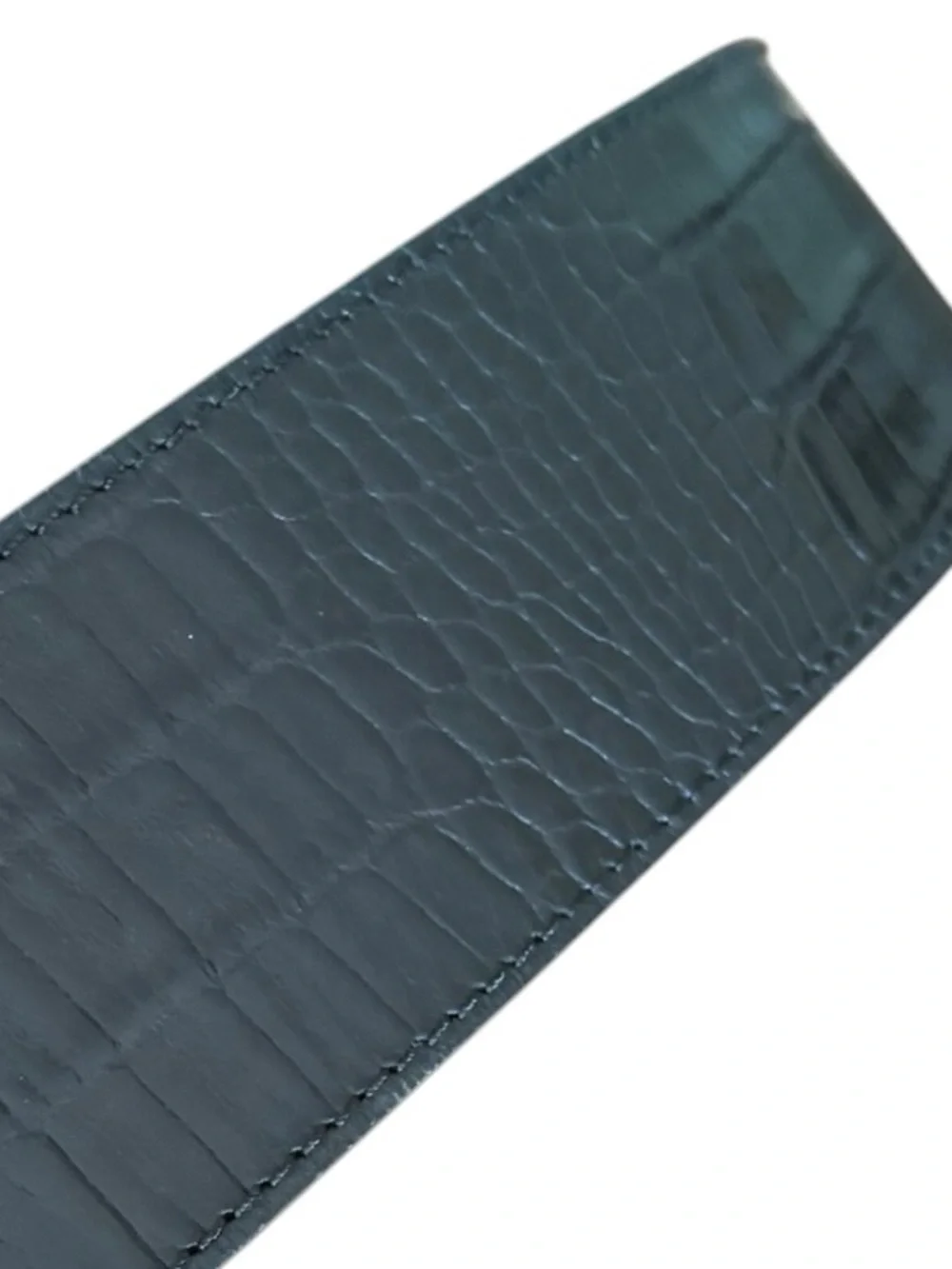 BANANA REPUBLIC Made in Italy Black Croc Embossed Leather Wide Corset Waist Belt